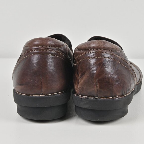 Clarks Bendables Textured Leather Comfy Brown Slip On Loafers Flat US9.5 UK7.5 - Picture 7 of 16